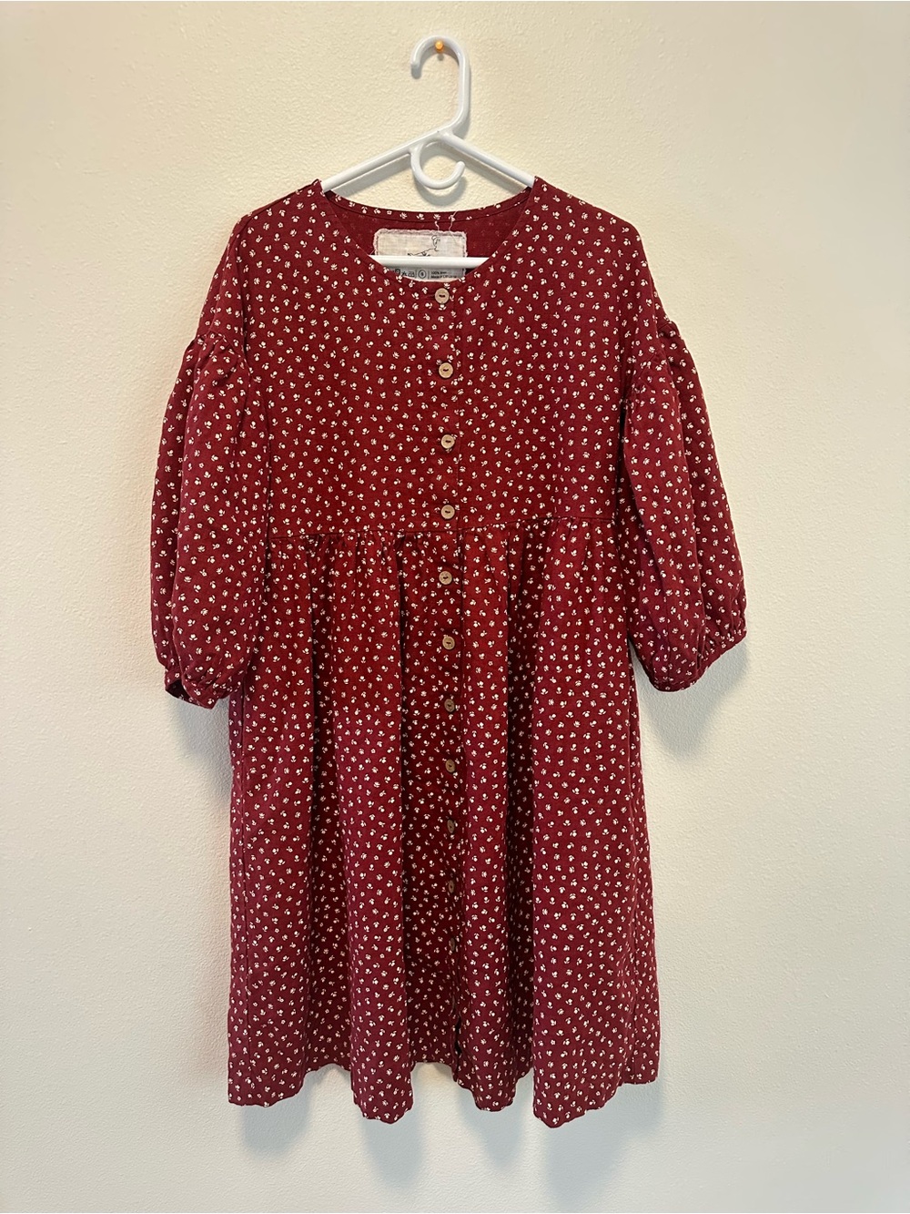 notPERFECTLINEN Red Ruby Floral Button-Front Maxi Dress